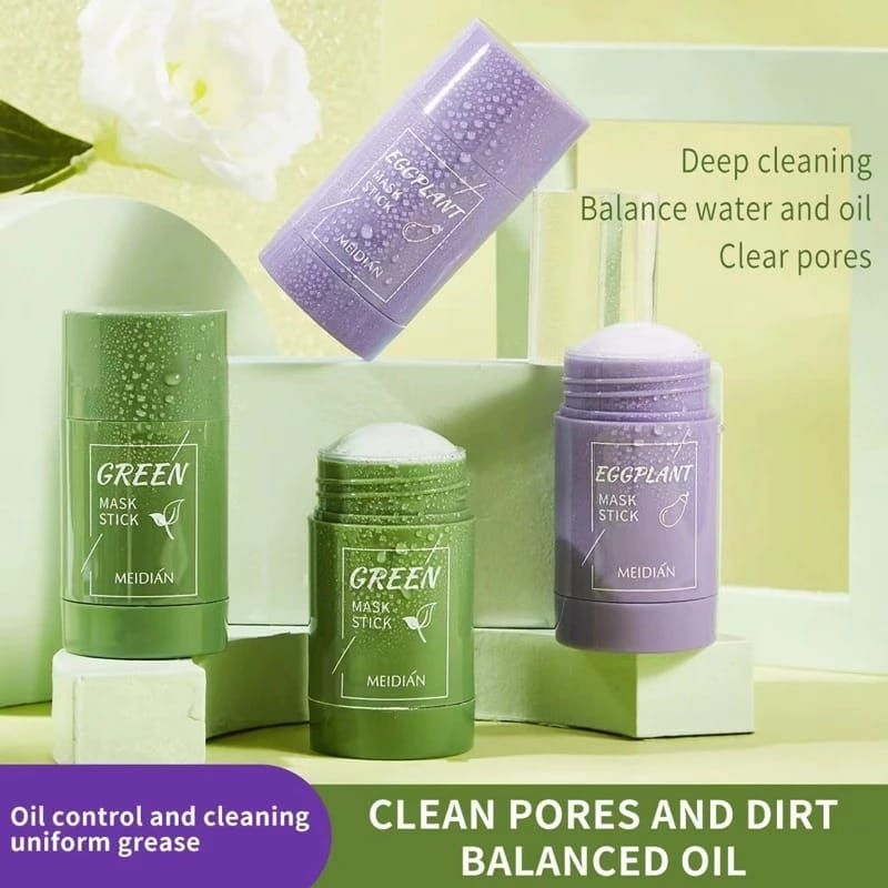 Meidian Green Stick Mask Green Tea Komedo Jerawat