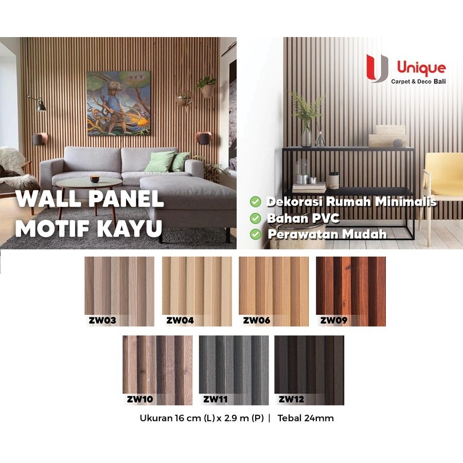 WPC WallPanel 3D Partisi / Wood Panel Kisi Kisi Dinding Solid Kayu / Zorawood