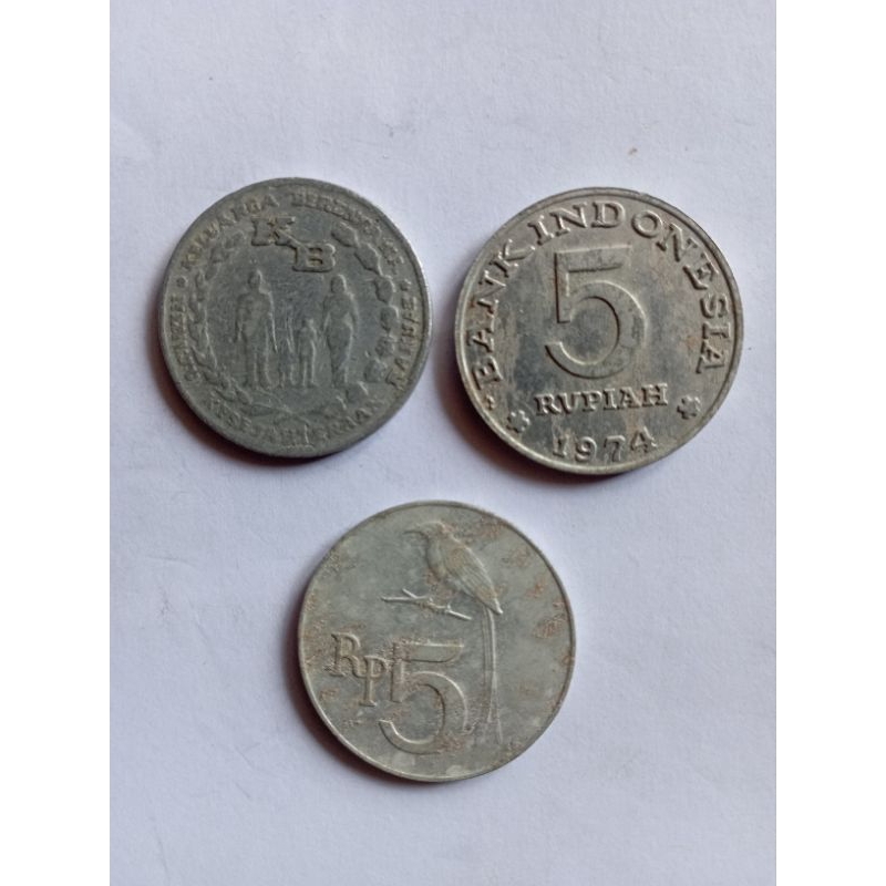 Uang Koin 5 Rupiah Th 1970 dan Th 1974