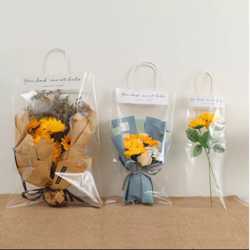 

Handbag Pembungkus Buket Bunga Transparant Plastik Bouquet Flower Wrapping Transparan Premium