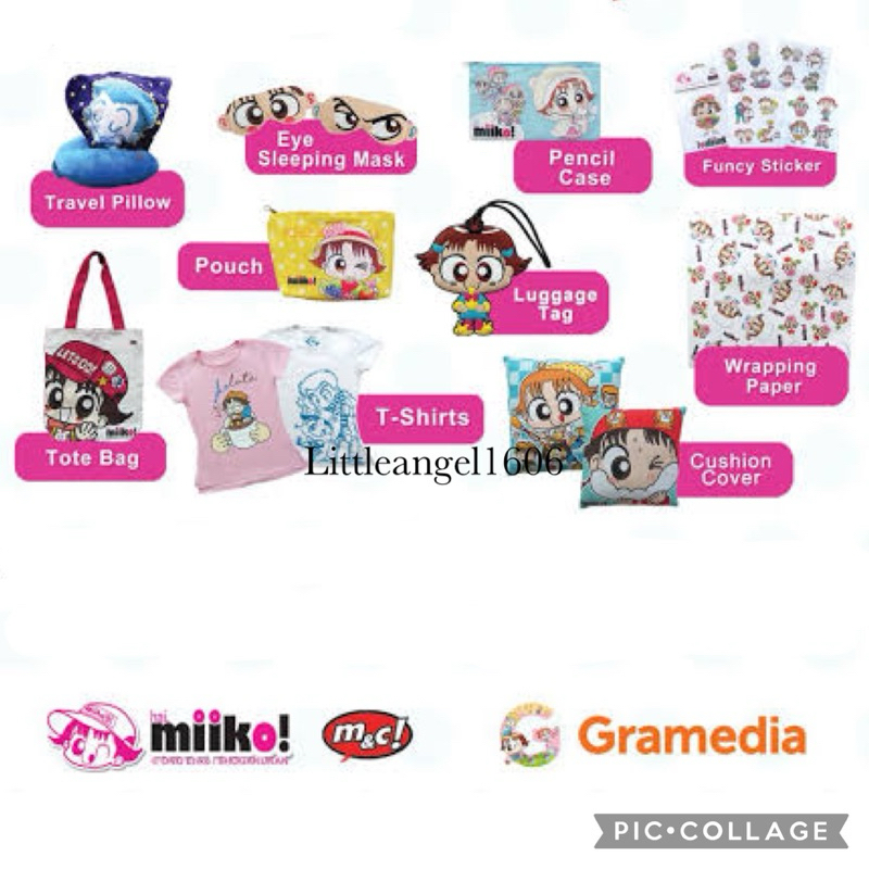 sarung bantal Miiko 40x40cm / souvenir / luggage tag / komik miiko