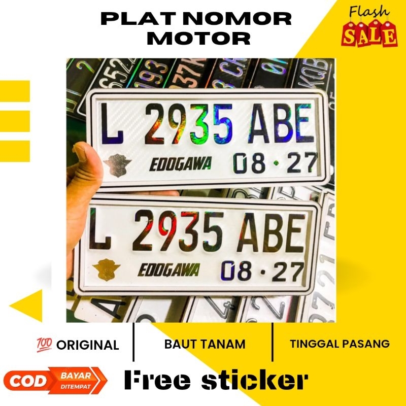 PLAT MOTOR WARNA PUTIH//PLAT NOMOR MOTOR BAUT TANAM//PLAT NOMOR MOTOR MIKA