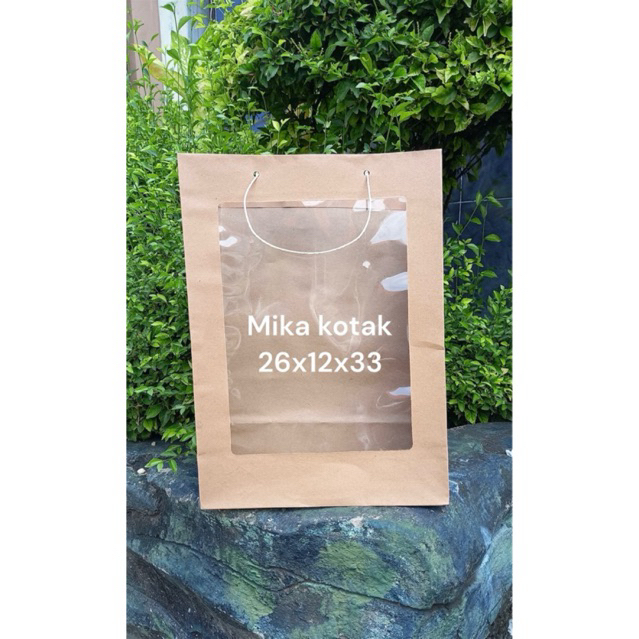 

Paper bag mika window kotak uk 26x12x33