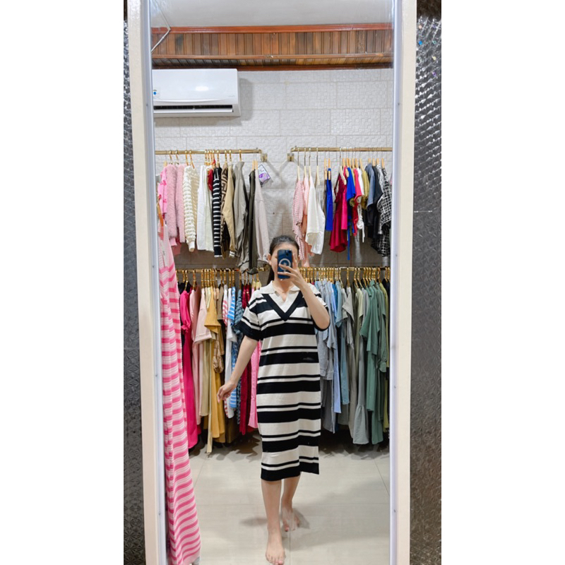 DRESS IMPORT SALUR HITAM