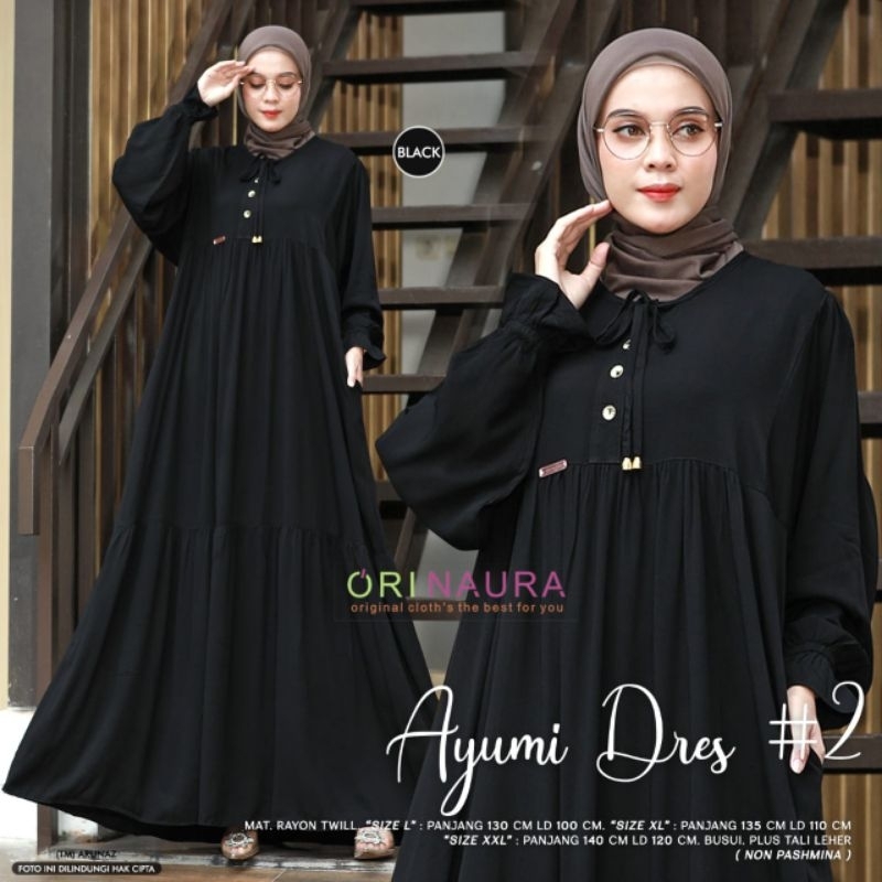 AYUMI DRESS POLOS GAMIS MUSLIM REMAJA matt rayon twill ORI BY ORINAURA