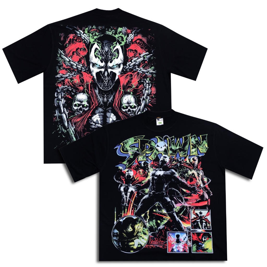 Tshirt Spawn Kaos Cartoon Film Movie Vintage Bootleg Oversize