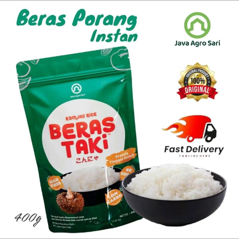 

Berastaki 400gr Beras Porang Instan Beras Shirataki Konjac rice