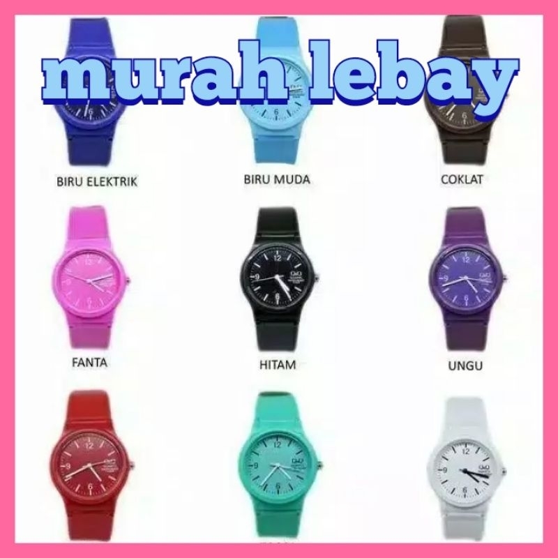 [Bigsale_Indonesia]Jam Tangan Q&Q Jelly Quartz Water Resistance QQ Karet Transparan Rubber Fashion M