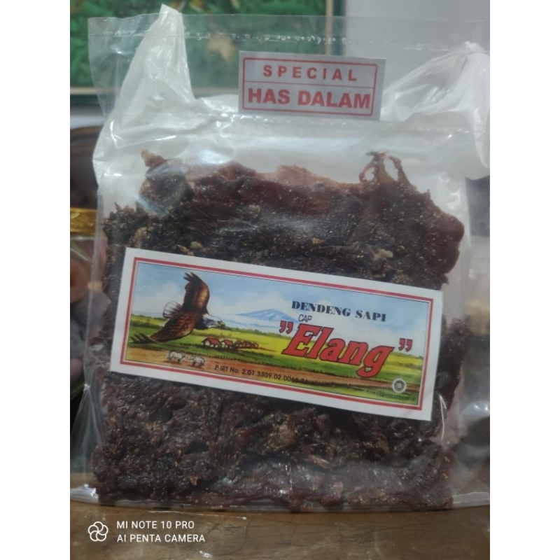 

Dendeng Sapi Manis Cap Elang spesial has dalam kemasan 250gr