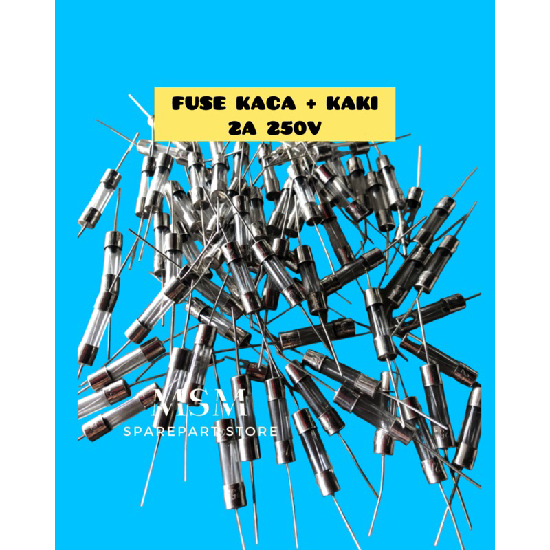FUSE KACA + KAKI 2A 250V