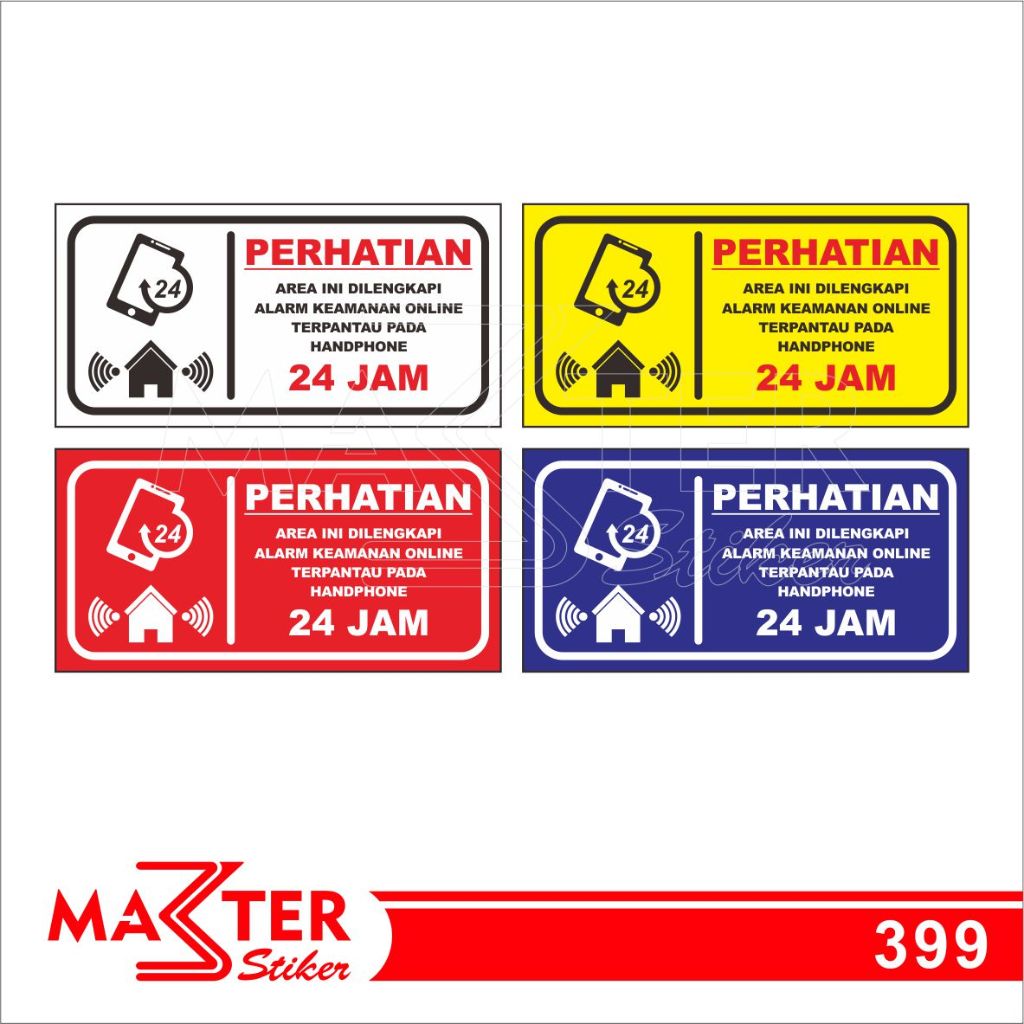 

399 - Stiker Area Ini Dilengkapi Alarm Keamanan Online 24 Jam, Tahan Air, Termurah, dan Bisa Custom