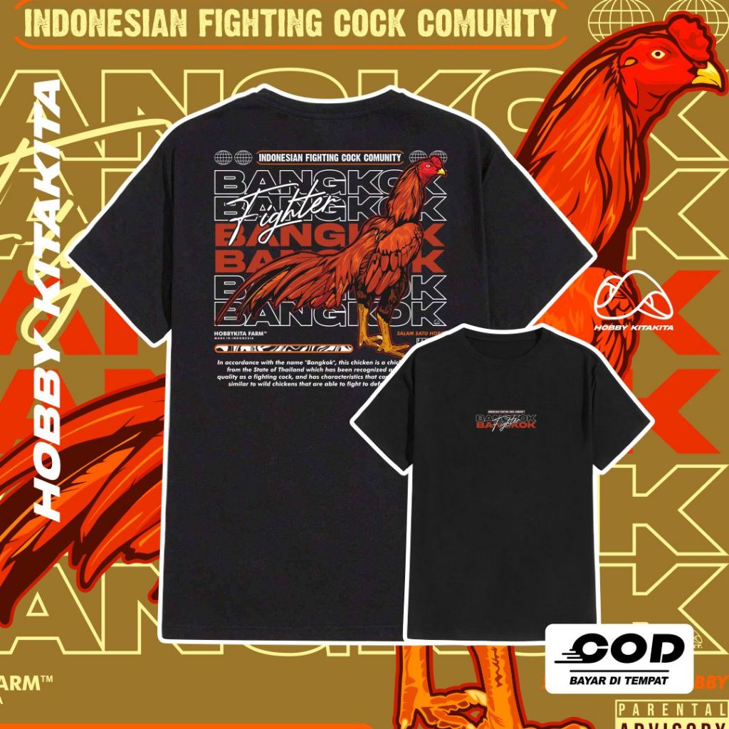 KAOS AYAM JAGO FIGHTER BOTOH AYAM BANGKOK MERAH PAKHOY MANGON PAMA BIRMA | Hobbykitakita