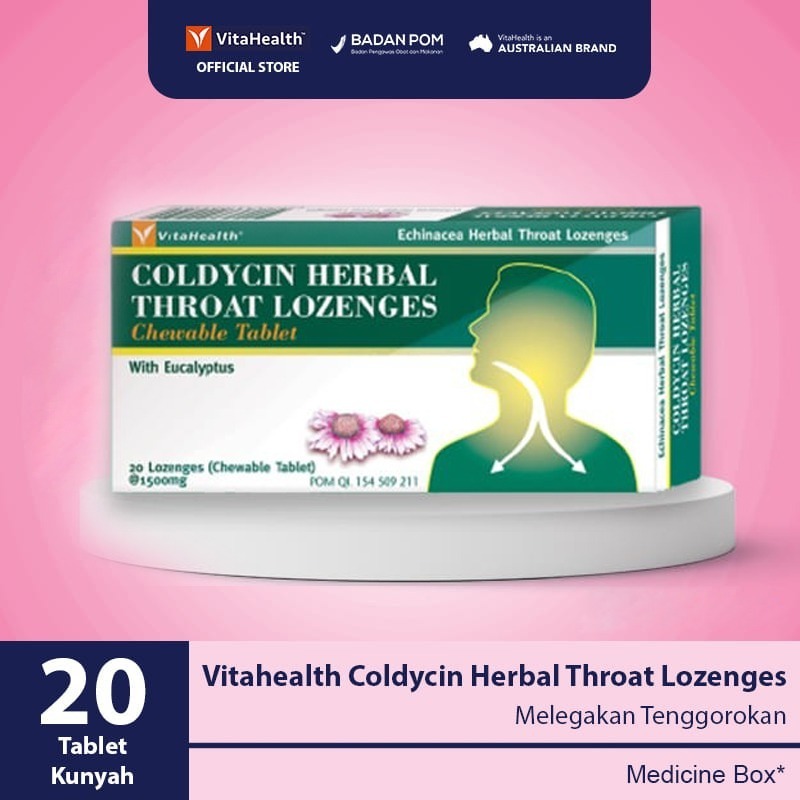 Coldycin Herbal Throat Lozenges VitaHealth 20's Pereda Batuk Pelega Tenggorokan
