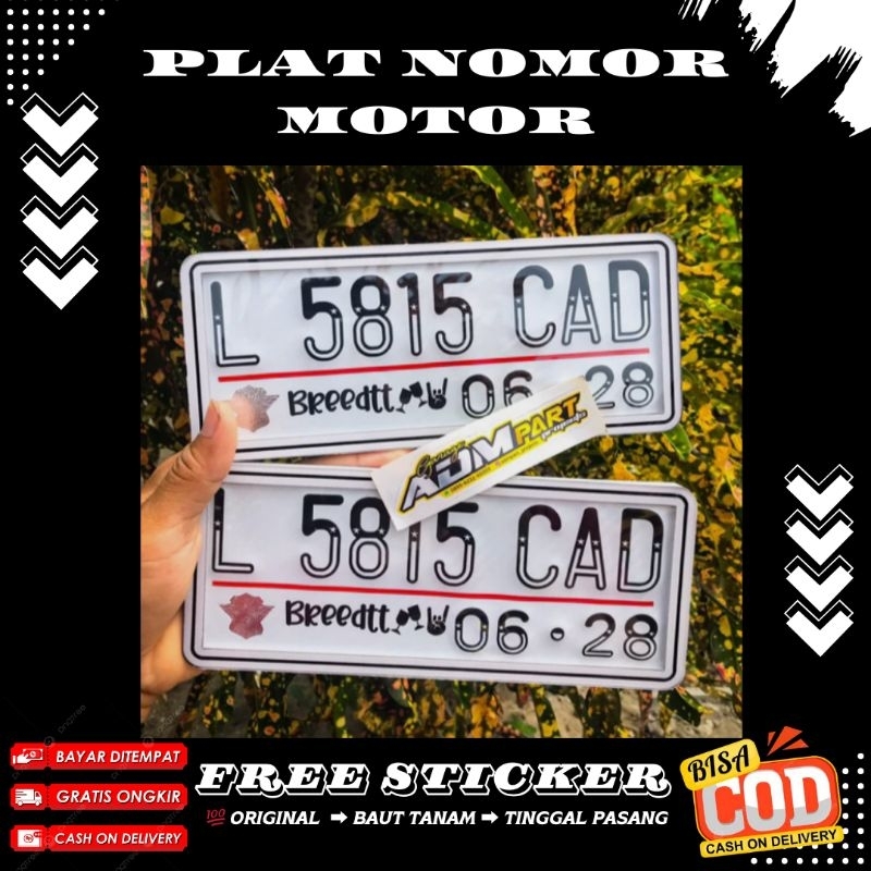 PLAT NOMOR MOTOR WARNA PUTIH//PLAT NOMOR MOTOR MIKA AKRILIK//PLAT NOMOR KARBON PUTIH