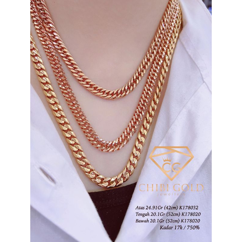 CHIBI - Kalung sisik naga emas 750 kadar 17k - chibi