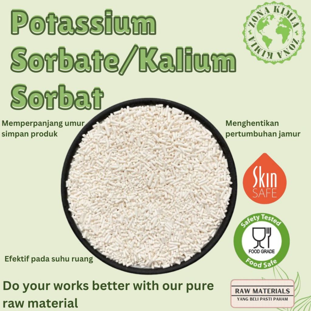 

Kalium Sorbat 250gr / Pengawet Makanan Potassium Sorbate 250gr