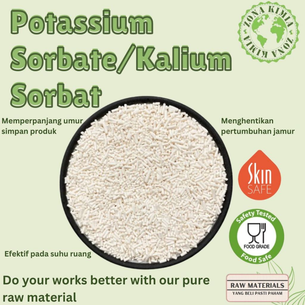 

Pengawet Makanan Potassium Sorbate 500gr / Kalium Sorbat 500gr Menghentikan Pertumbuhan Jamur Pada Makanan