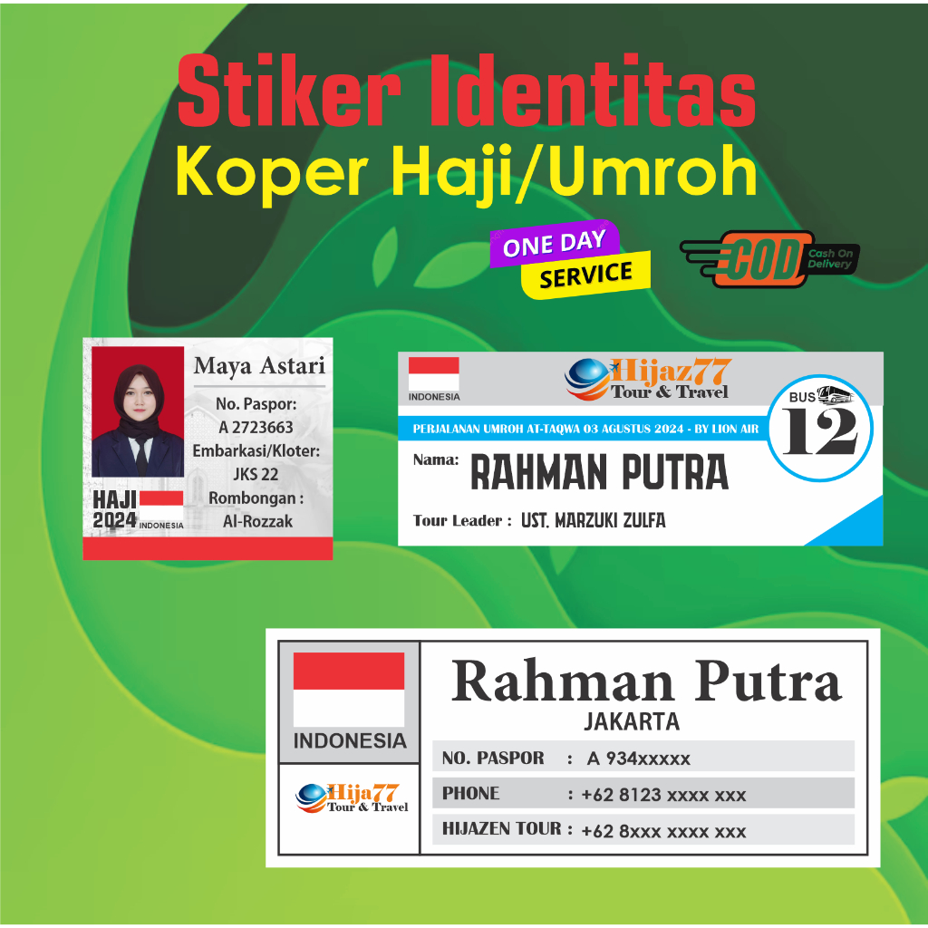 

Bandung Stiker - Sticker Identitas Koper Haji Umroh Bisa Pakai Foto Bahan Vinyl Anti Air