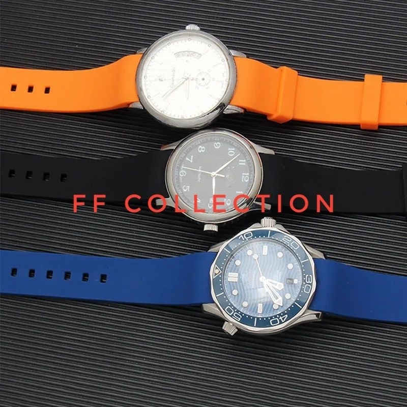 FF ✅️ STRAP TALI JAM TANGAN CURVED BUCKLE CLIP BUTTERFLY OTOMATIS SILIKON SEIKO OMEGA ROLEX TISSOT  