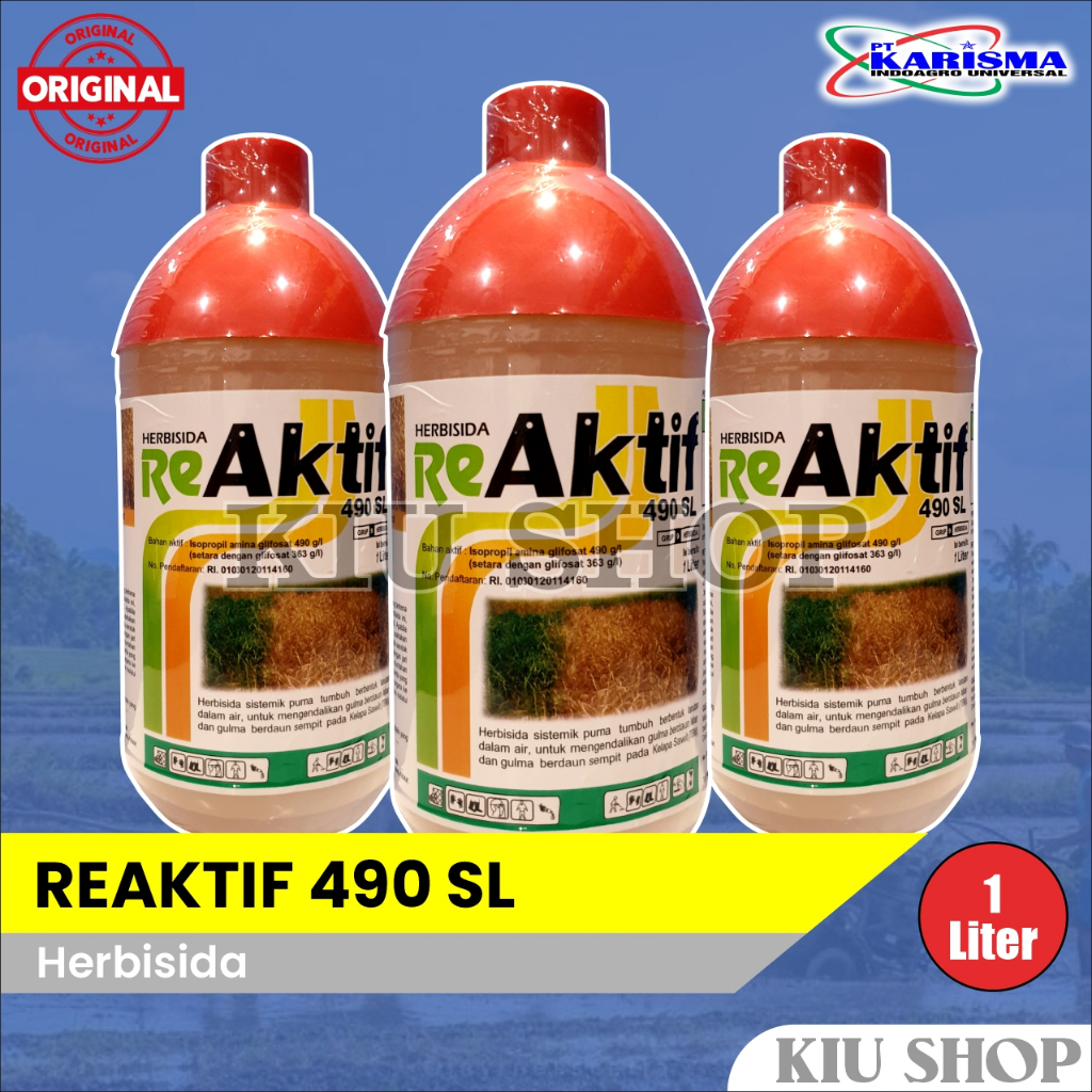 Grosir / REAKTIF 490 SL - 1 Liter / Herbisida Gulma Berdaun Lebar & Sempit / Reactive Glifosat 480 g