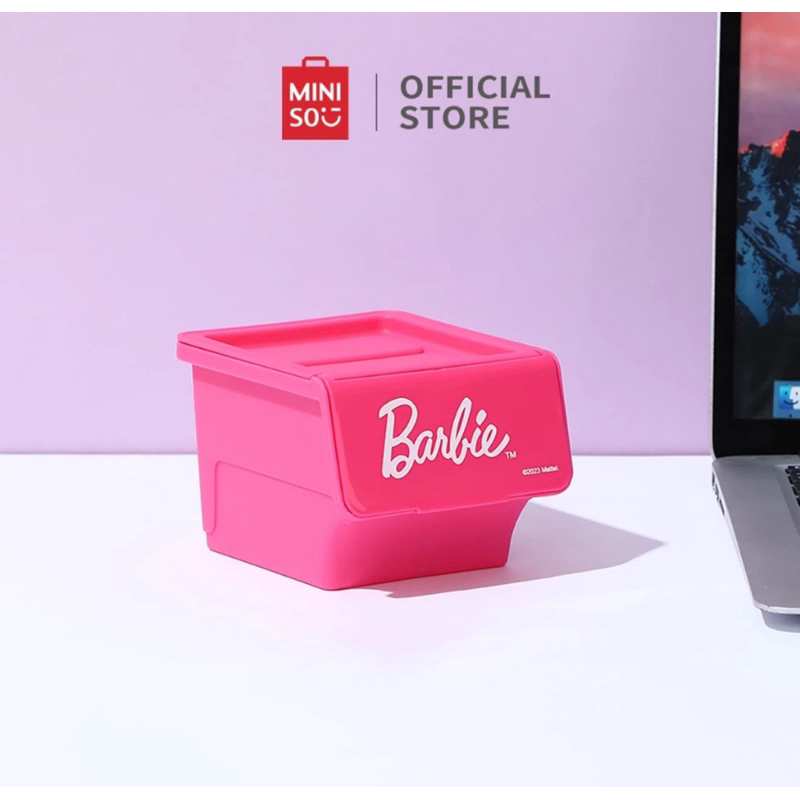 Miniso X Barbie Kotak Penyimpanan Serbaguna Mini Hippopotamus Mouth Storage Box