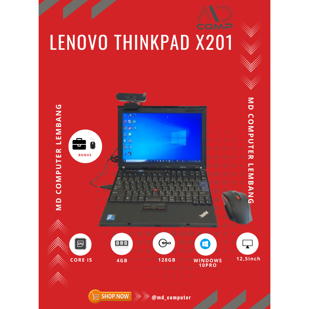 Laptop Lenovo Thinkpad X201 Core i5 Ram-4gb SSD-128gb