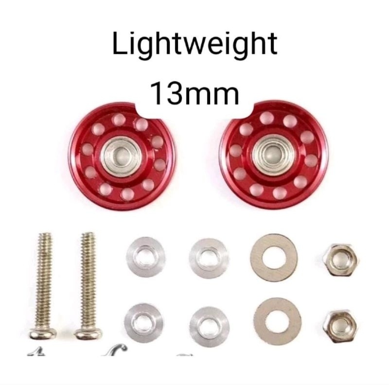 Rep Tamiya 95549 Roller Aluminum 13mm Lightweight Roller Bolong Merah