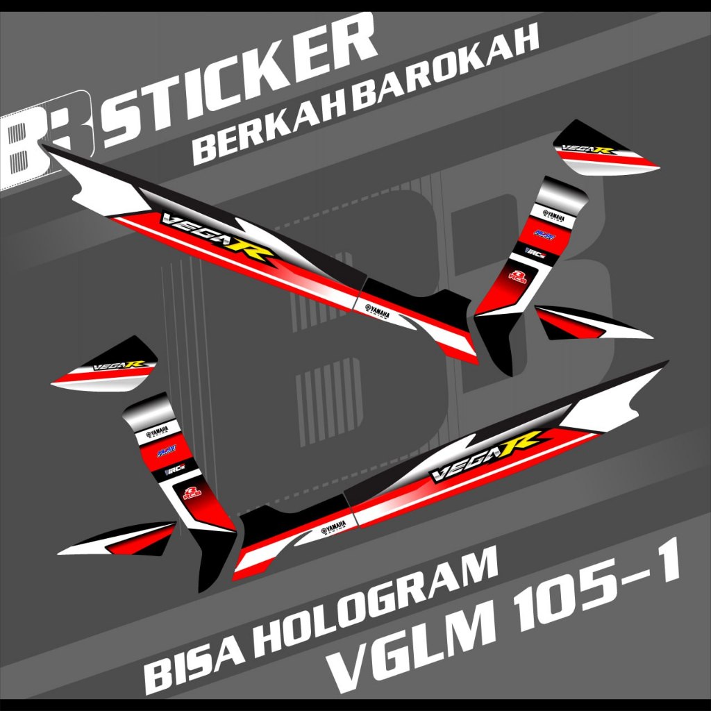Striping Vega R Lama BISA HOLOGRAM Sticker Striping Variasi Lis Motor Vega R Lama Vglm 105