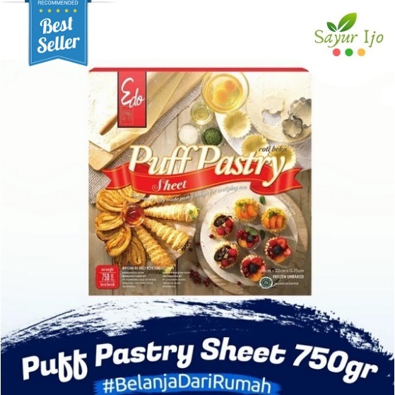 

Edo Puff Pastry Sheet 750 Gram / Kotak Fresh Frozen Adonan Kulit Zuppa Siap Masak Instant