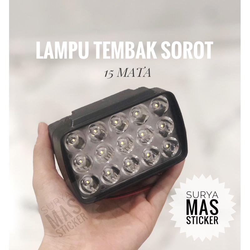 lampu tembak sorot led 15 mata motor mobil