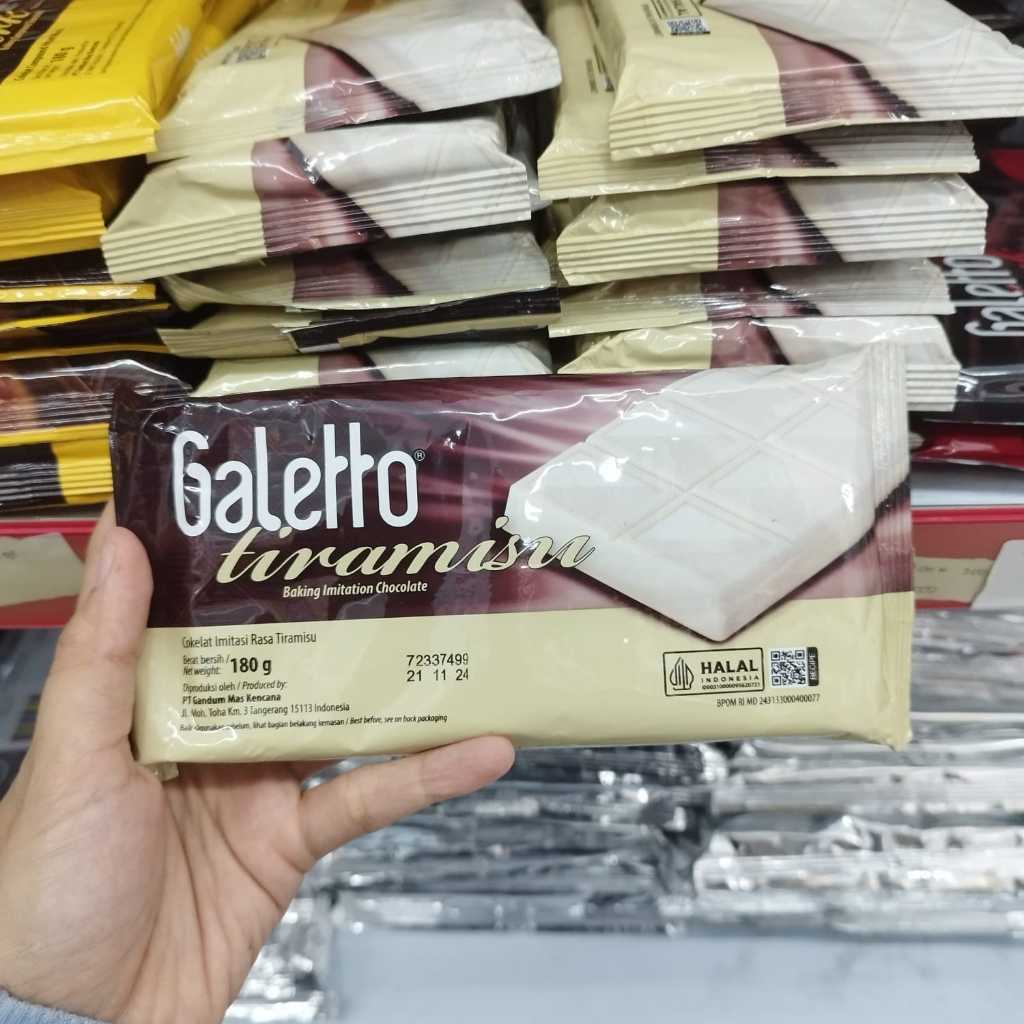 

Galetto Tiramisu 180g Baking Imitation Chocolate Cokelat Rasa Tiramisu