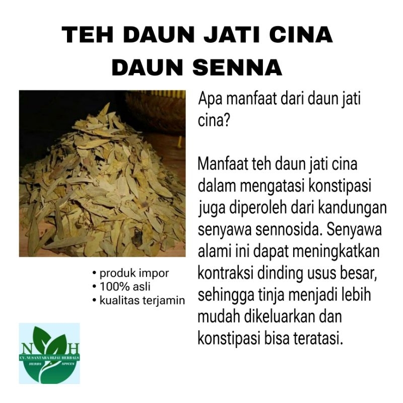 

TEH DAUN JATI CINA / DAUN SENNA | BARANG BERKUALITAS 1KG