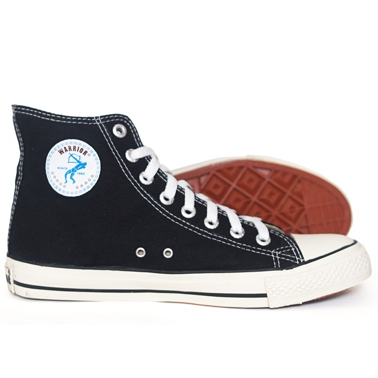 WARRIOR SEPATU SEKOLAH WARRIOR TINGGI SPARTA HC - HITAM/PUTIH