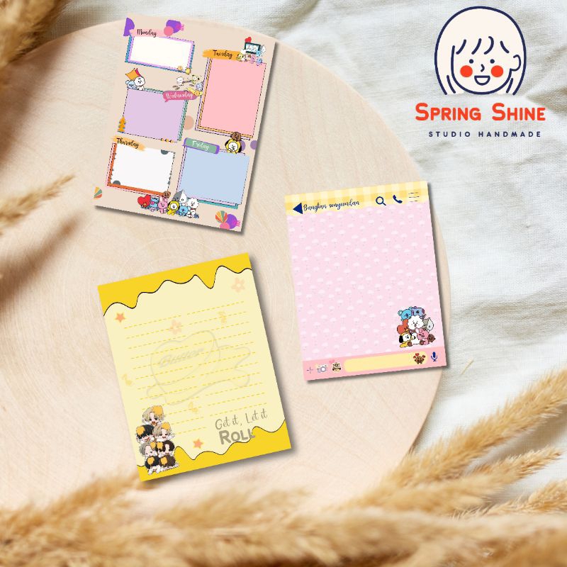 

(Spring Shine) 50 lembar SERIES BT21 memo Notepad