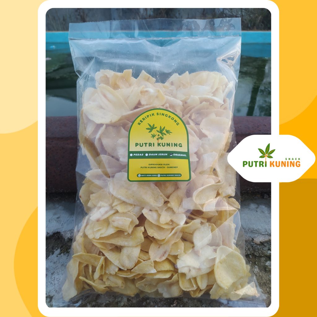 

Putri Kuning Snack - Keripik Singkong Camilan Khas Madura Varian Original 1 Kg