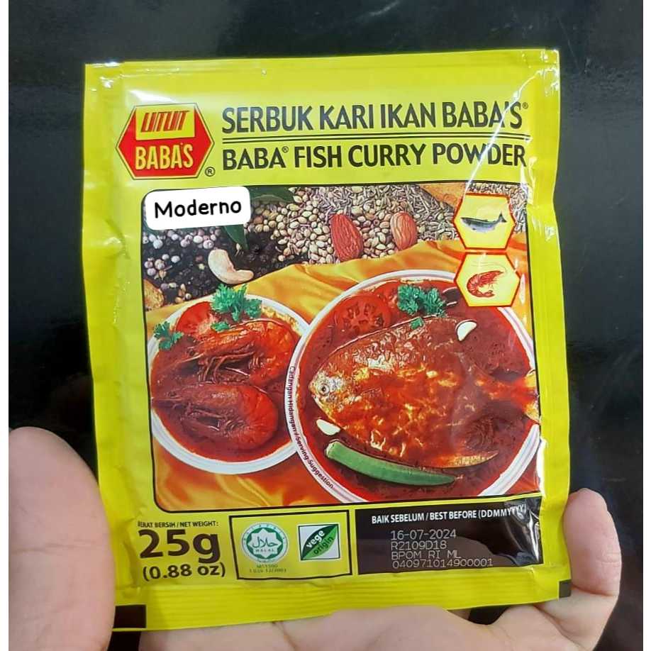 

Babas fish curry powder 25gr - Babas serbuk kari ikan 25gr