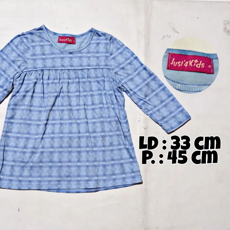 TUNIK / DRESS ANAK PEREMPUAN LENGAN PANJANG 2 - 3 TH BRANDED JUST*4KIDS