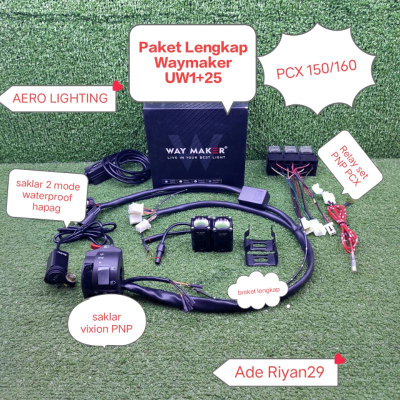Paket Lengkap Waymaker UW1 25 / 20 watt untuk Motor PCX 150/160