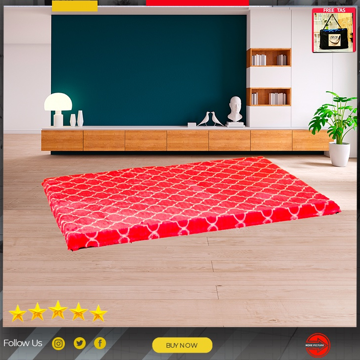 Berkah Saluyu Karpet bulu Rasfur motif | surpet bulu tebal jumbo asli |non anti slip SPM