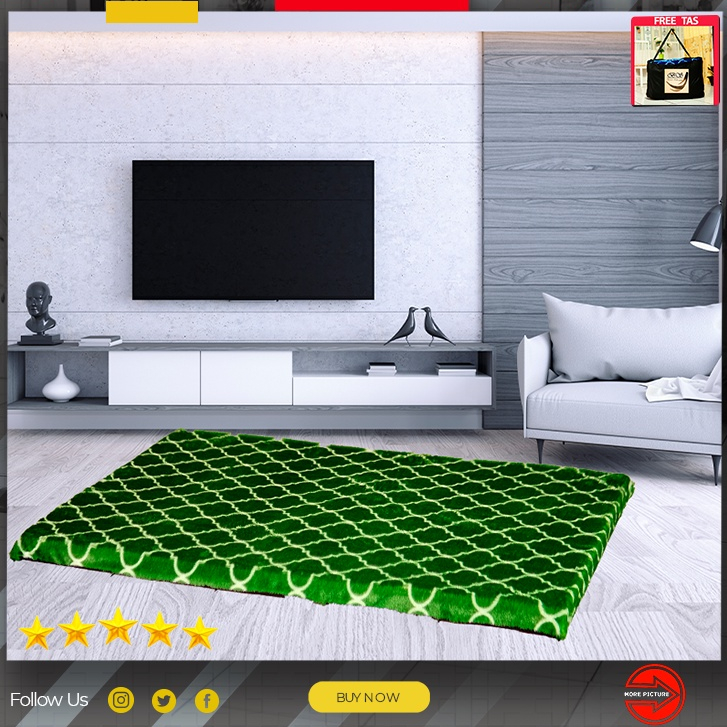 Berkah Saluyu Karpet bulu Rasfur motif  kasur lantai | surpet | Busa HDP |non anti slip SPK