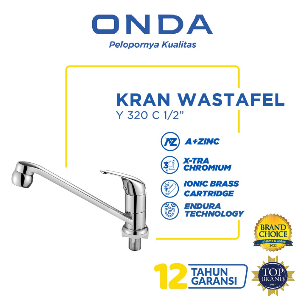 ONDA Kran Wastafel Cuci Tangan ONDA Y 320 C 1/2"