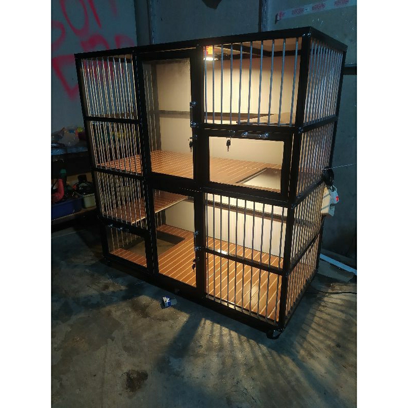 kandang kucing aluminium 2 kamar jumbo mewah