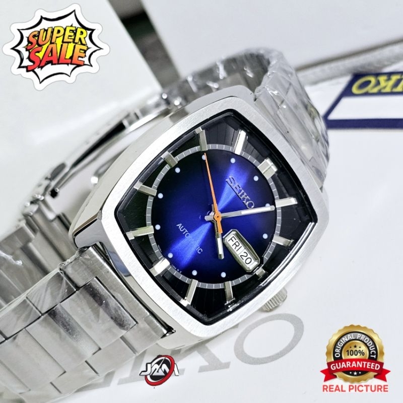 Seiko Recraft Automatic Original Square Blue Dial Jam Tangan Pria Free Box Ori