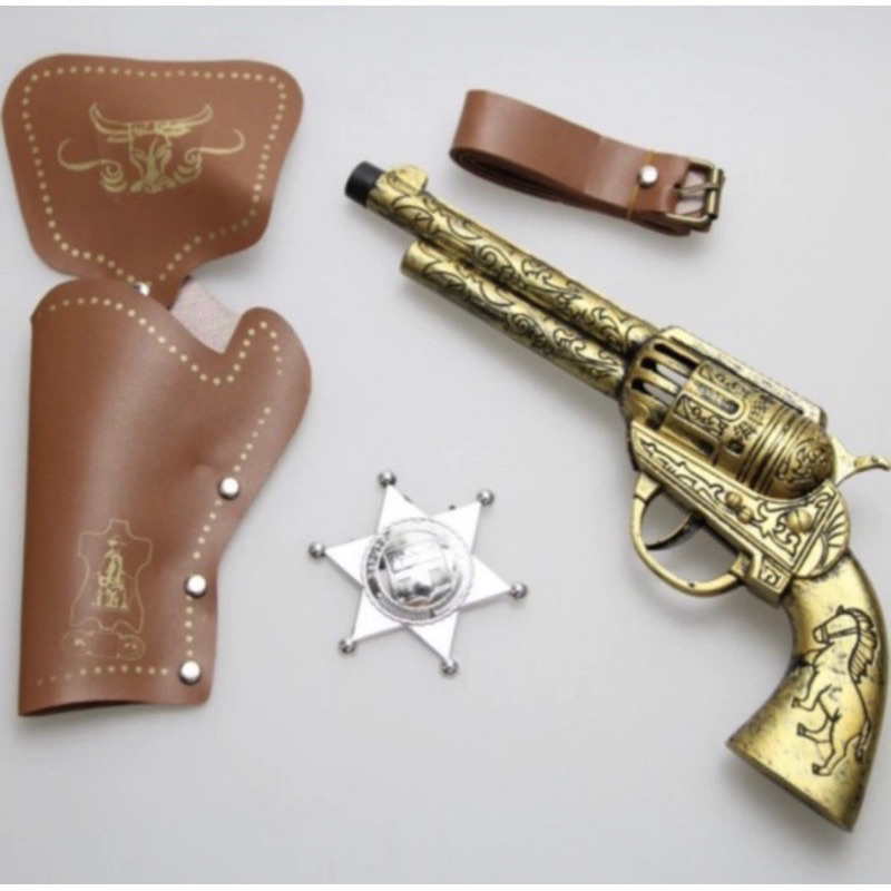 mainan pistol set koboi | gun set cowboy singel | weapon gun set cowboy props