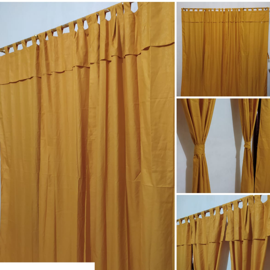 Gorden Polos Tali Gold Tirai Jendela Gantung Minimalis Hordeng Panjang Aesthetic Keren Tebal Murah
