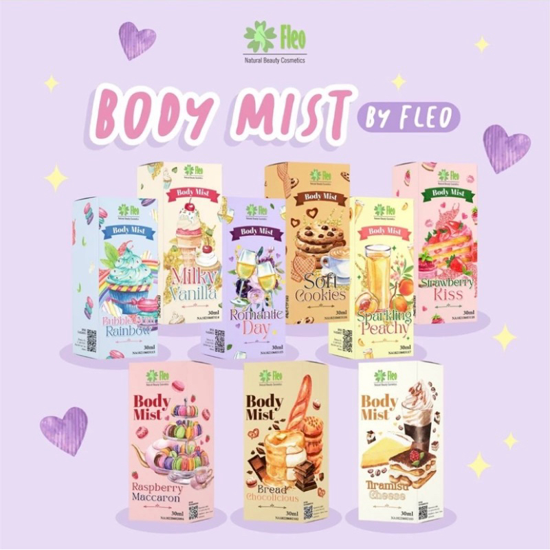 Fleo body mist & lavena body mist 30ml spray / pewangi badan / parfum badan