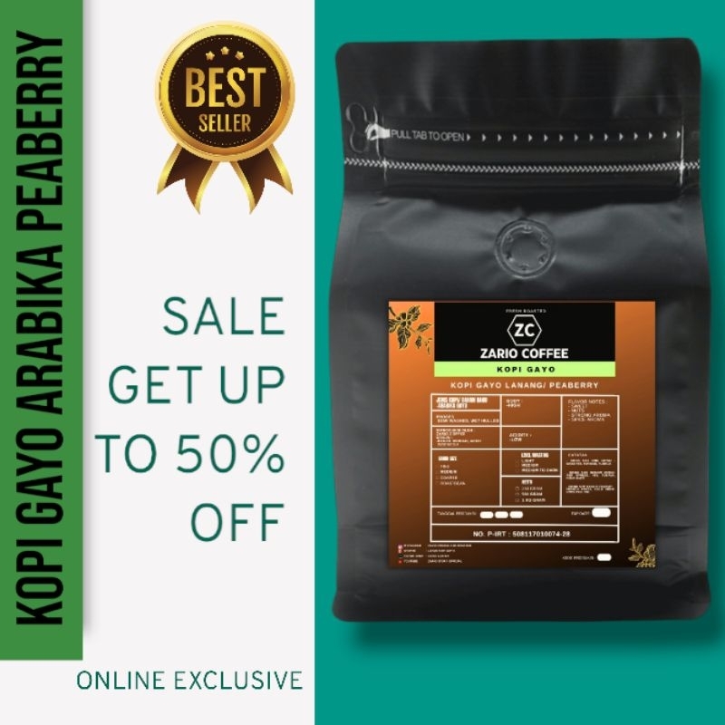 

Kopi Gayo Arabika Peaberry All Size - Kopi Lanang Specialty Medium Roasted