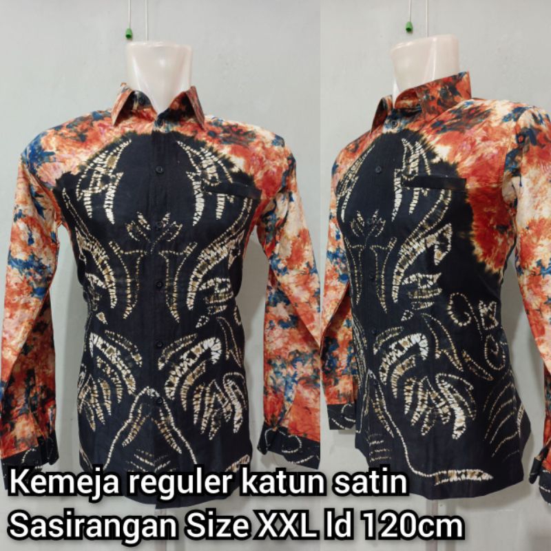 sasirangan pria / kemeja sasirangan / sasirangan katun satin STOK LD 120 CM