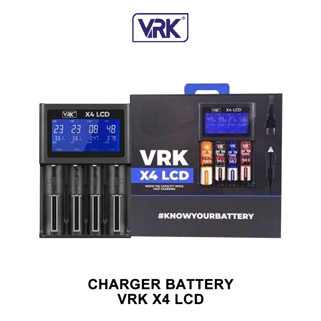 (Authentic) Charger VRK X4 LCD - Charger Battery VRK X4 LCD Fast Charging 4 Slot