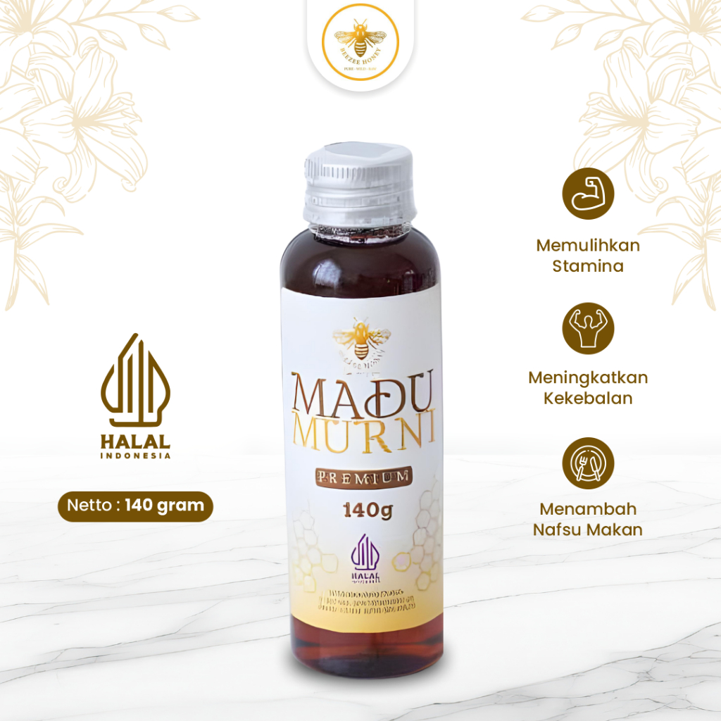 

Madu Hutan Murni Premium BeeZee Honey 140gr Asli Tanpa Bahan Pengawet Dan Pewarna Buatan Halal
